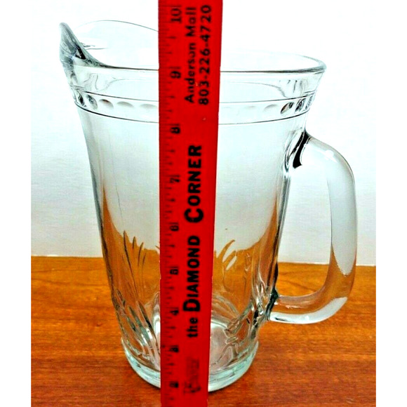 Crystal Pitcher Alexandria Pattern By Toscany Nice Heavy Beverage 9 1/2" 64 oz - Picture 5 of 7